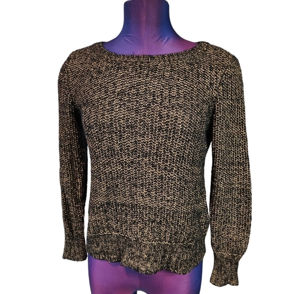 Eileen Fisher Black & Gold Knit Mohair Blend Sweater Size SP Women's Petite M15 - Picture 8 of 8